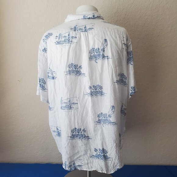 Vineyard Vines XL White 100% Linen Short Sleeve Button Down - Picture 3 of 8